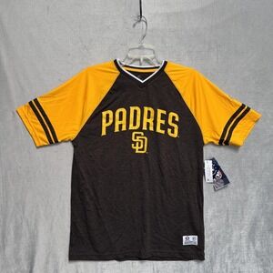 San Diego Padres Jersey Mens Medium Brown Yellow MLB Baseball True Fan Raglan